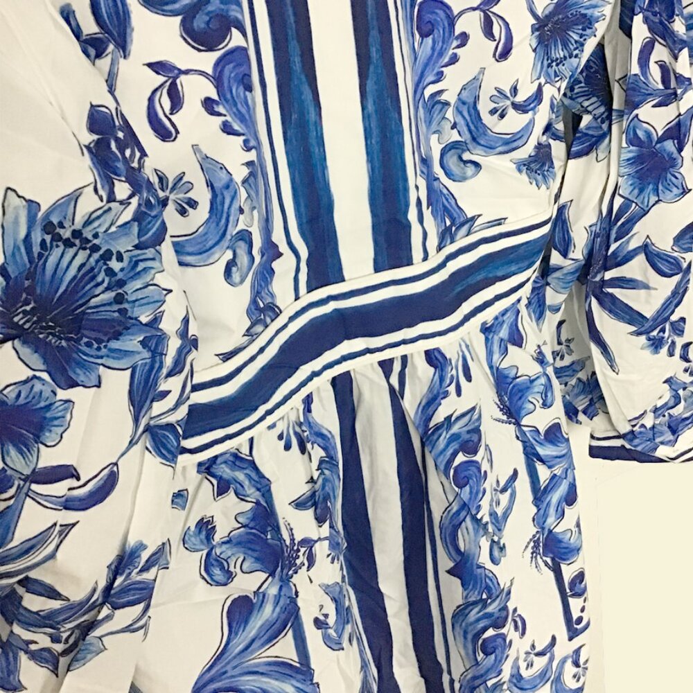 Farm Rio Off-White Garden Tiles Mini Dress - Picture 10 of 16